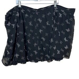 Tripp Nyc Plus Size 26W Black Butterfly‎ Tule Mini Skirt